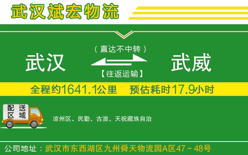 武漢到武威物流公司