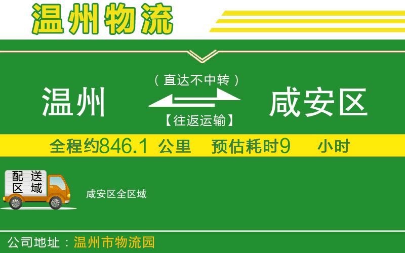 溫州到咸安區貨運專(zhuān)線(xiàn)