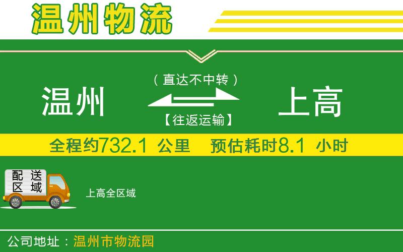 溫州到上高貨運公司