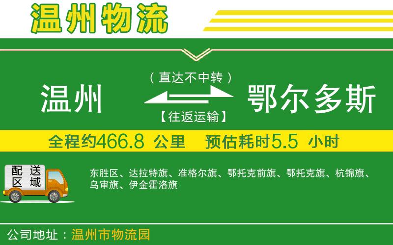 溫州到鄂爾多斯物流