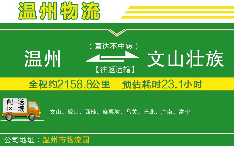 溫州到文山壯族苗族自治州物流